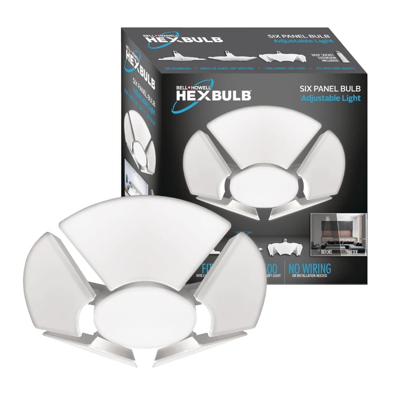 Bell & Howell Hex Bulb - 6-Panel Bulb, Adjustable Light