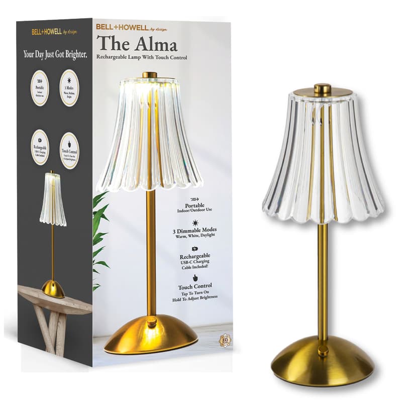 Alma Rechargeable Lamp with 3 Light Modes, Up to 6-hHs of Runtime