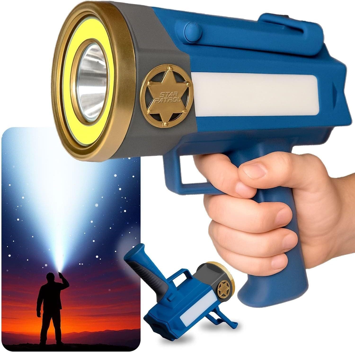 As Seen On TV Star Patrol Mega-Bright 9000 Lumens Handheld LED Spotlight with Built-in Kickstand