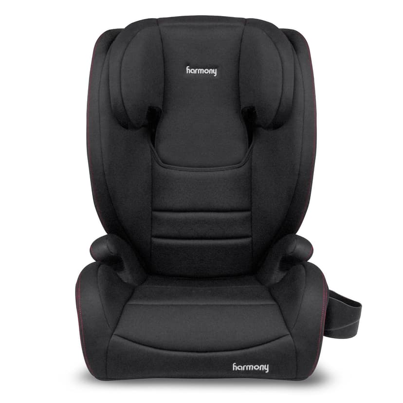 Harmony Genesys Deluxe High Back Booster, Black with Red Stitching