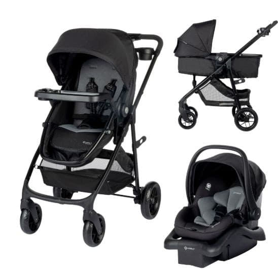 Safety 1st Grow and Go Travel System with 8 Strolling Options, Alloy