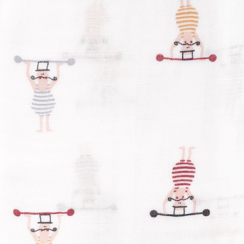 Perlimpinpin Cotton Muslin Baby Swaddle Blanket, Circus