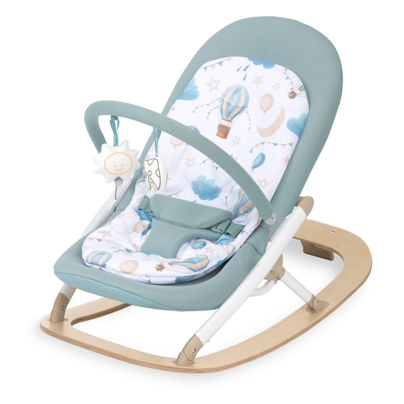 Evolur SleekSway Portable Rocker, 28.5 x 17.1 x 22-in, Mint and White