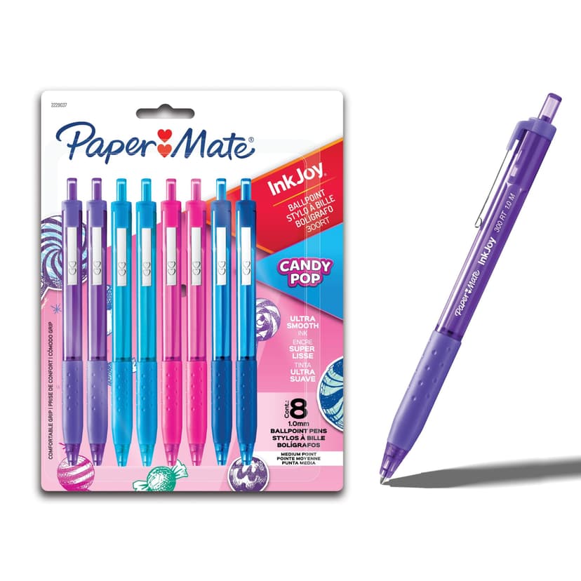 Paper Mate Inkjoy Candy Pop, 8 Pieces, Assorted Colours