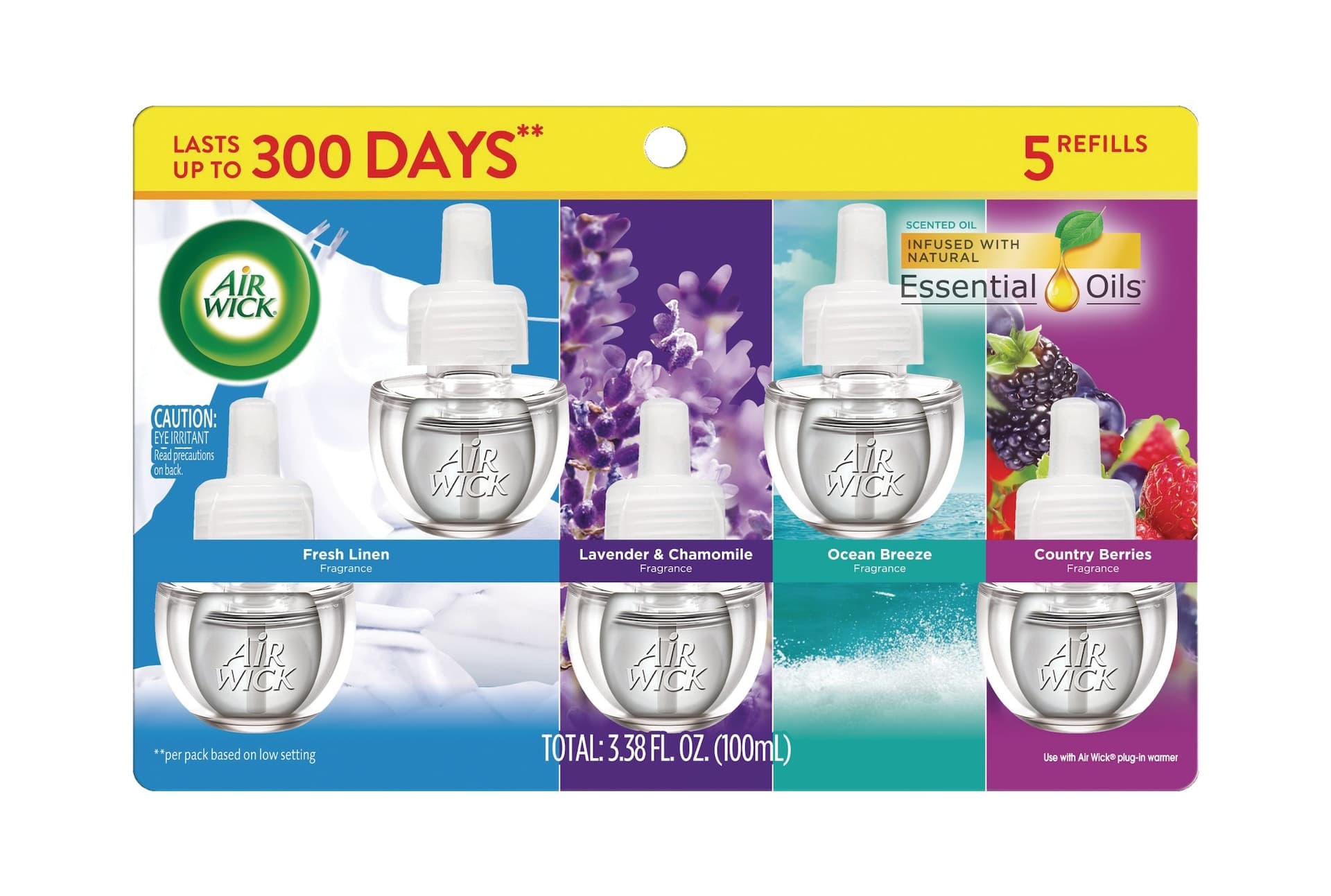 Air Wick Refill: 0+5 Base Scented Oil Air Freshener Plug-in Warmer Mixed Pack, 5-pk
