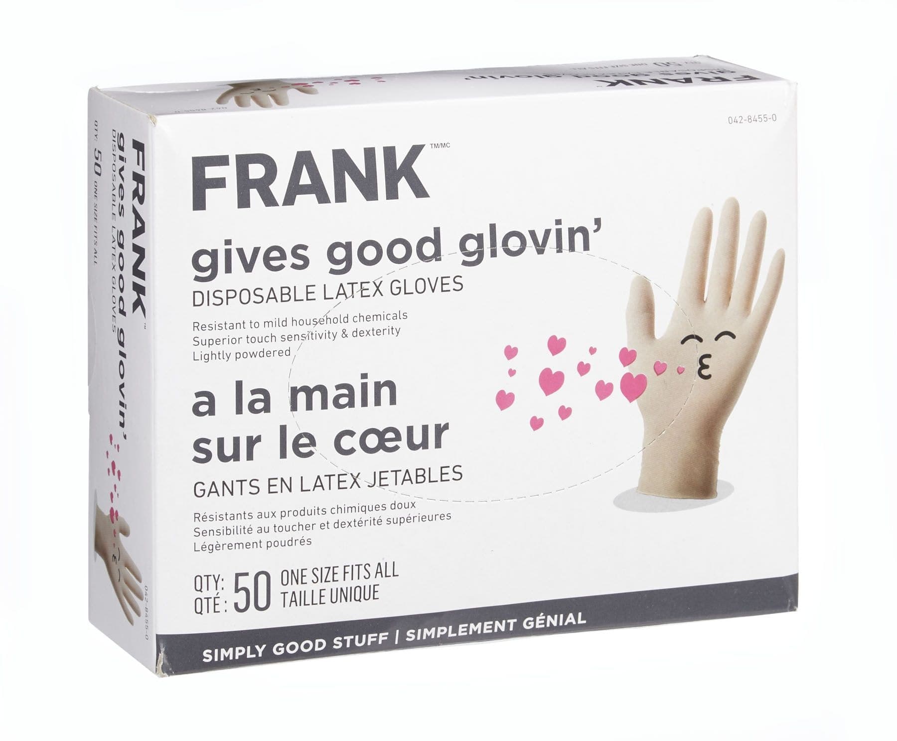 FRANK Multi-Purpose Disposable Latex Gloves, One Size, 50-pk