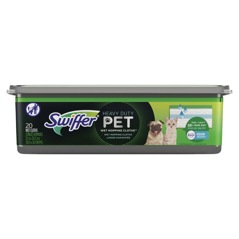 Swiffer Sweeper Pet Heavy Duty Wet Multi-Surface Cloth Refills, Fresh Scent, 20 count