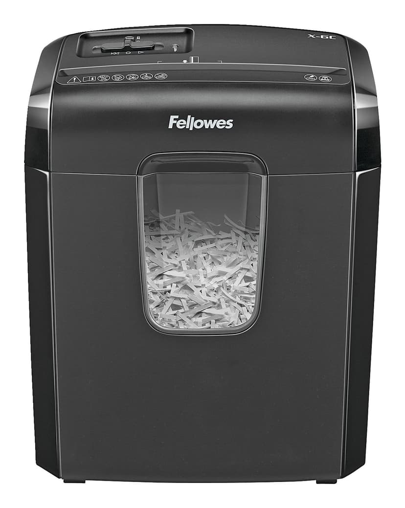Fellowes Cross-Cut 6-Sheet Paper Shredder, Black