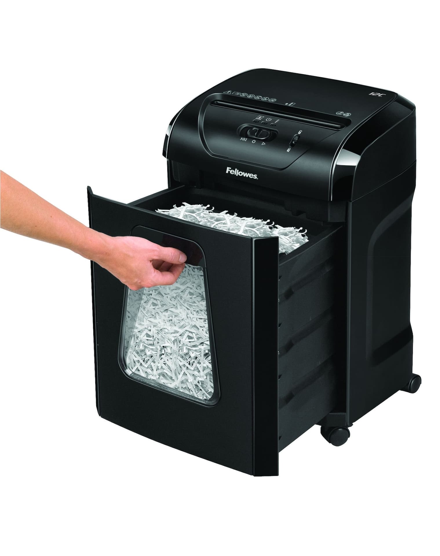 Fellowes Powershred 12C Cross-Cut 12-Sheet Paper Shredder, Black