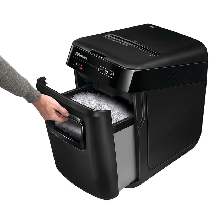 Fellowes AutoMax 200M Auto Feed Micro-Cut 200-Sheet Paper Shredder, Black