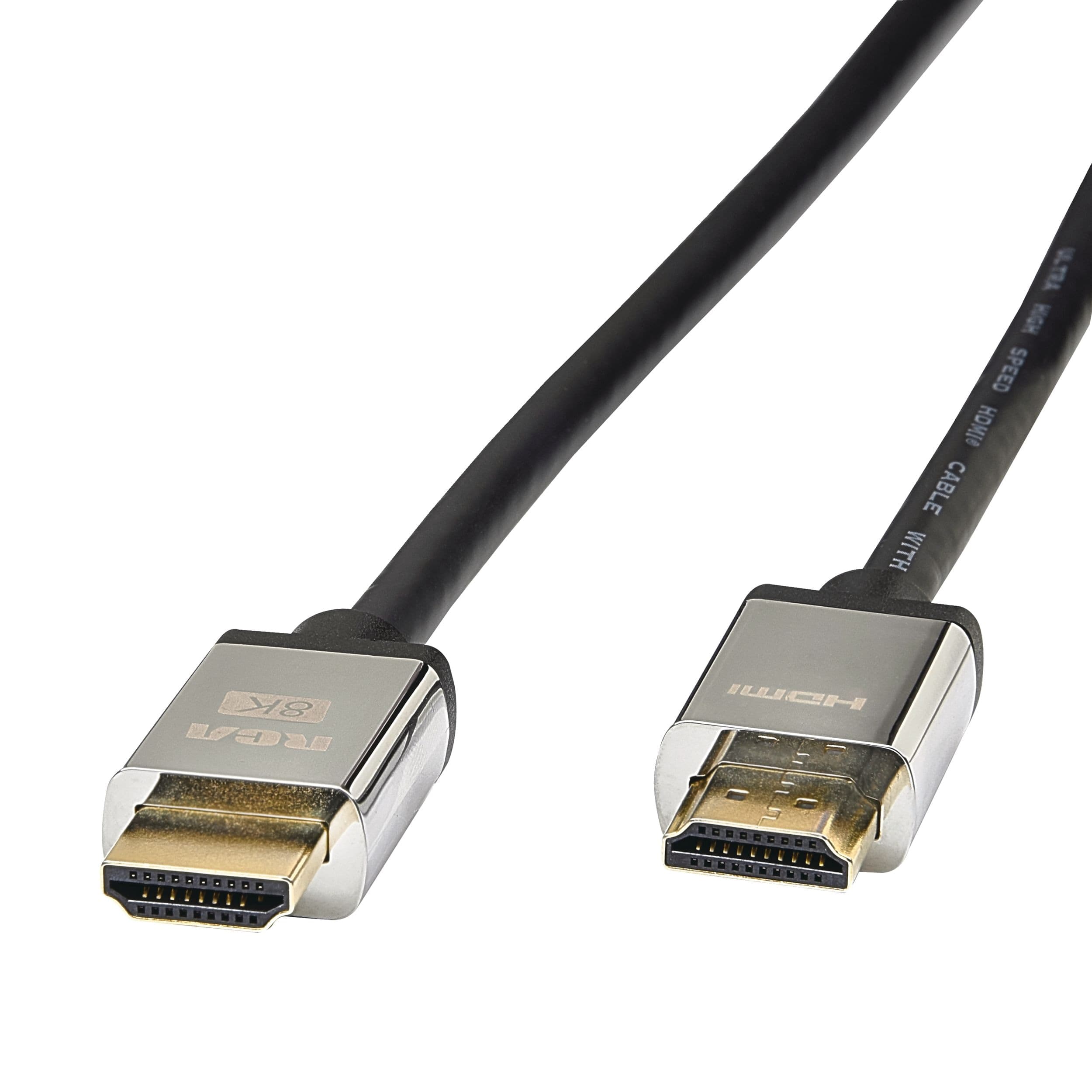 RCA 8K HDMI Cable, Black/Silver, 6-ft