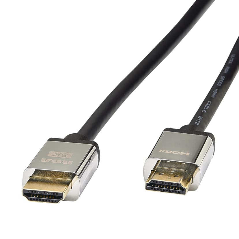 RCA 8K HDMI Cable, Black/Silver, 6-ft