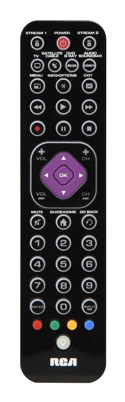 RCA CRCRTBL06BE 6-Device Ultra-Slim Universal Remote Control, Black
