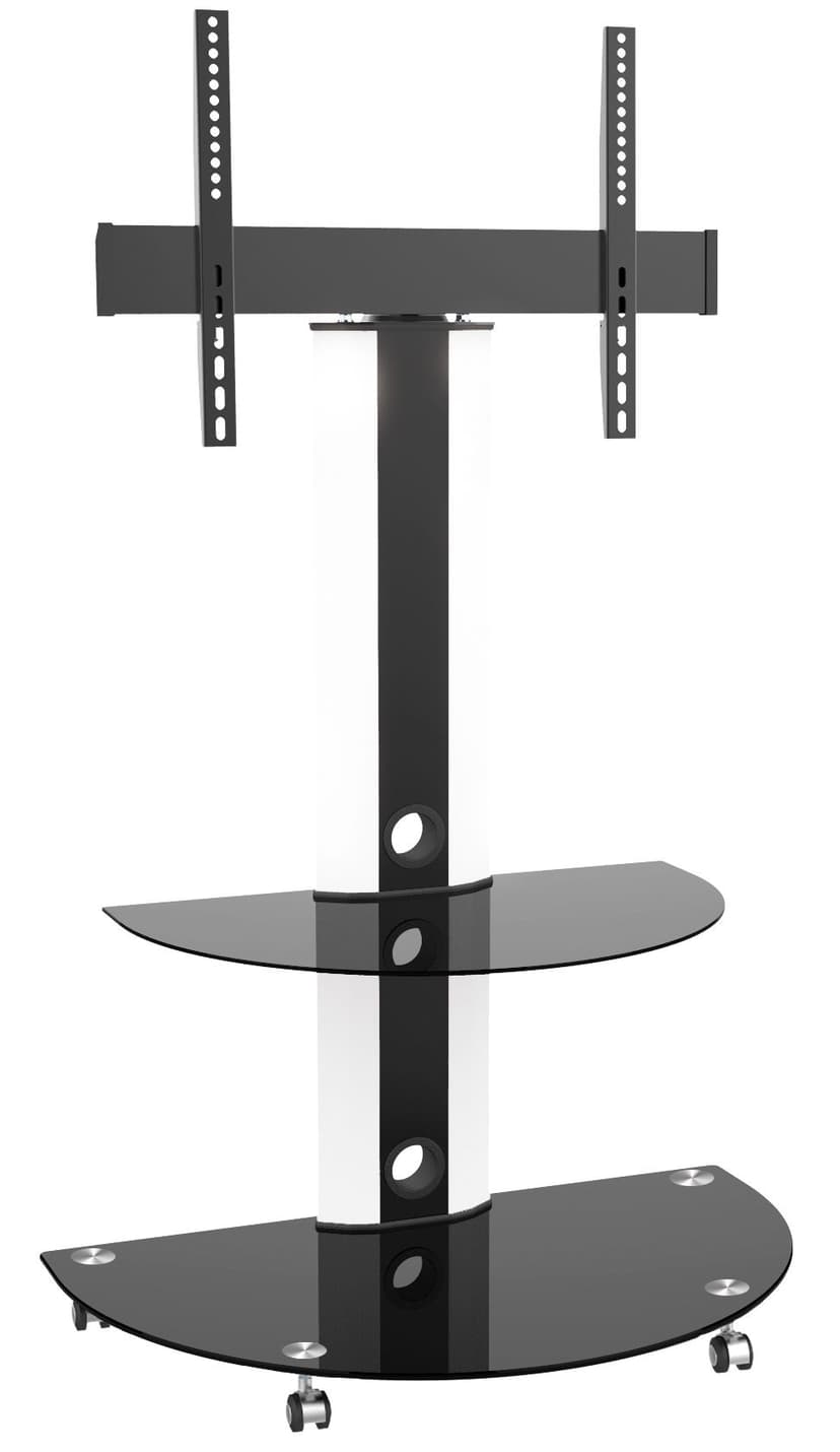 TygerClaw LCD84113BLK Superior TV Cart with Glossy Glass Base and Shelf, 32-in to 55-in