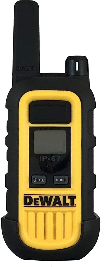 DEWALT ALS-DXFRS300 GMRS 250,000-ft²/23000-m² Waterproof Rechargeable 2-Way Radio with Holster, Yellow/Black, 2-pk