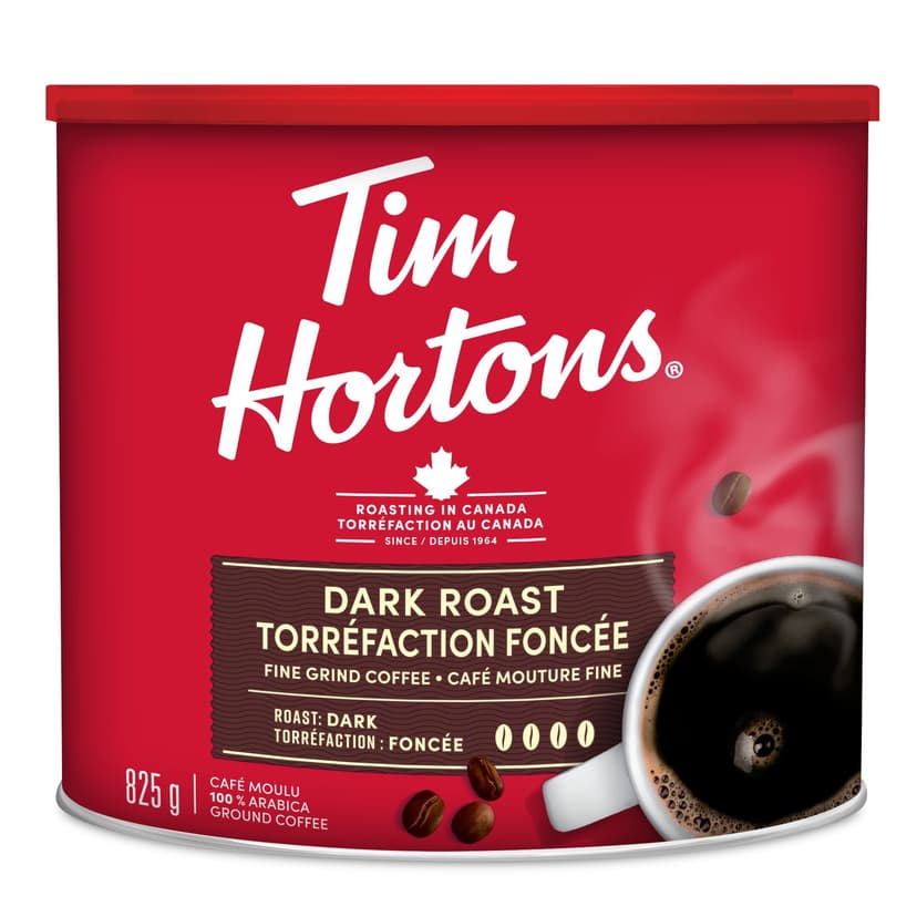 Tim Hortons Dark Roast Ground Coffee, 825-g