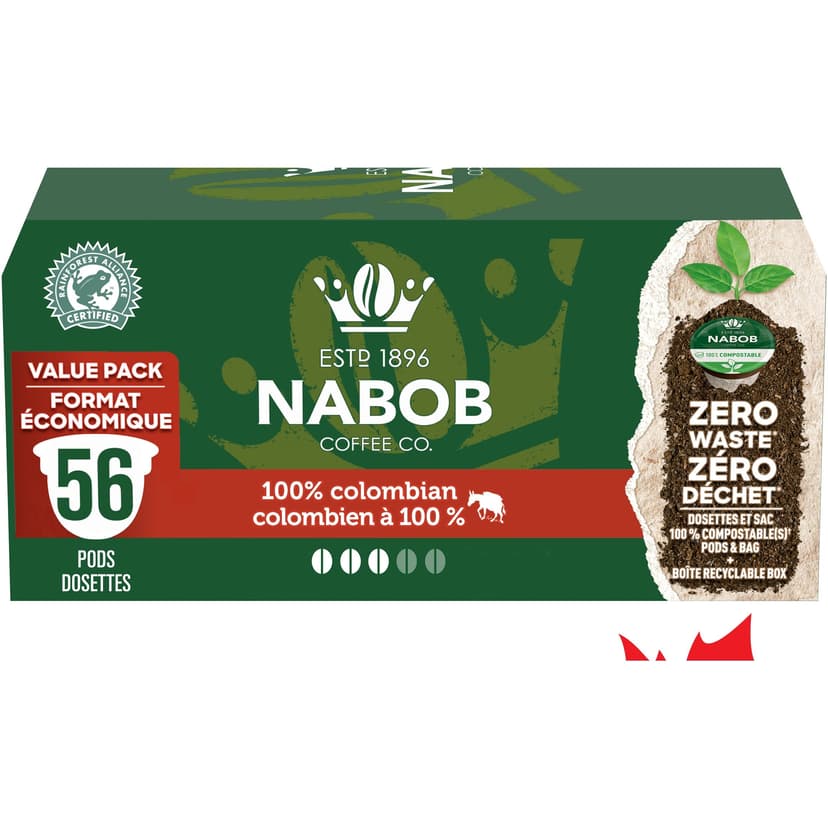 Nabob 100% Columbian Medium Roast Coffee Pods, 546-g, 56-pk