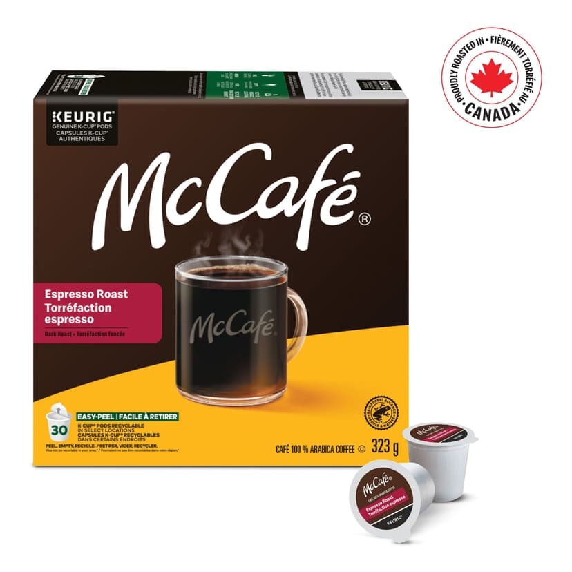 McCafe Premium Espresso Dark Roast, K-Cup Coffee Pods, 323-g, 30-pk