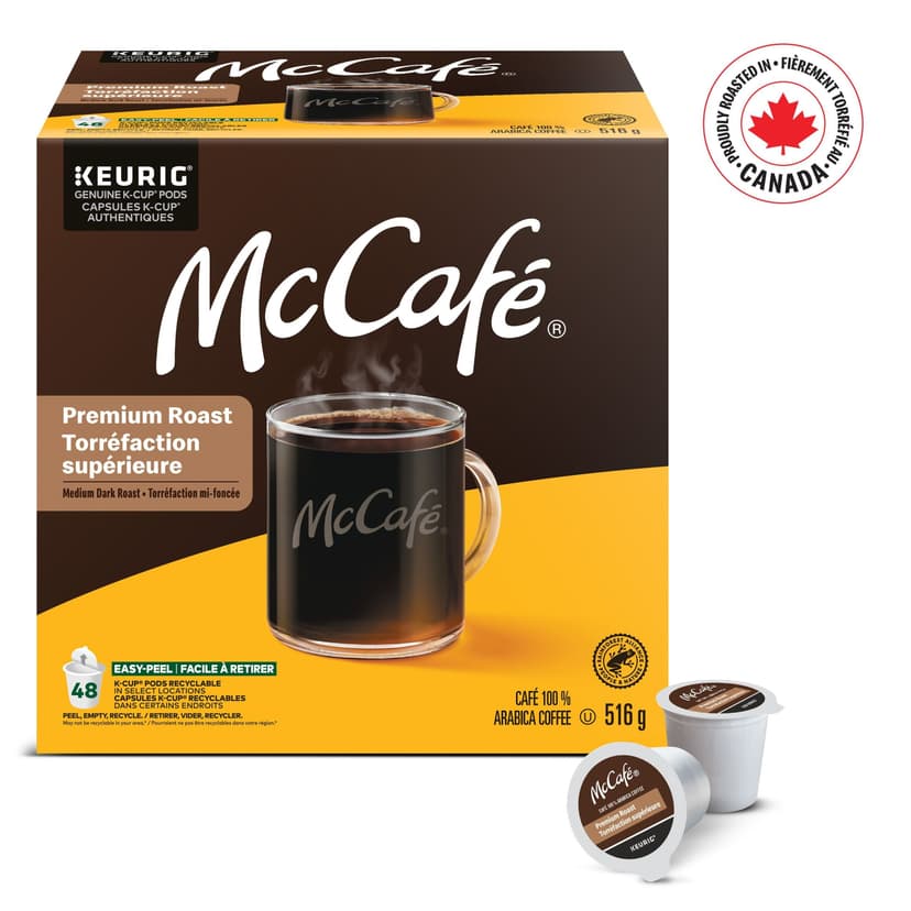 McCafe Premium Medium Dark Roast, K-Cup Coffee Pods, 516-g, 48-pk