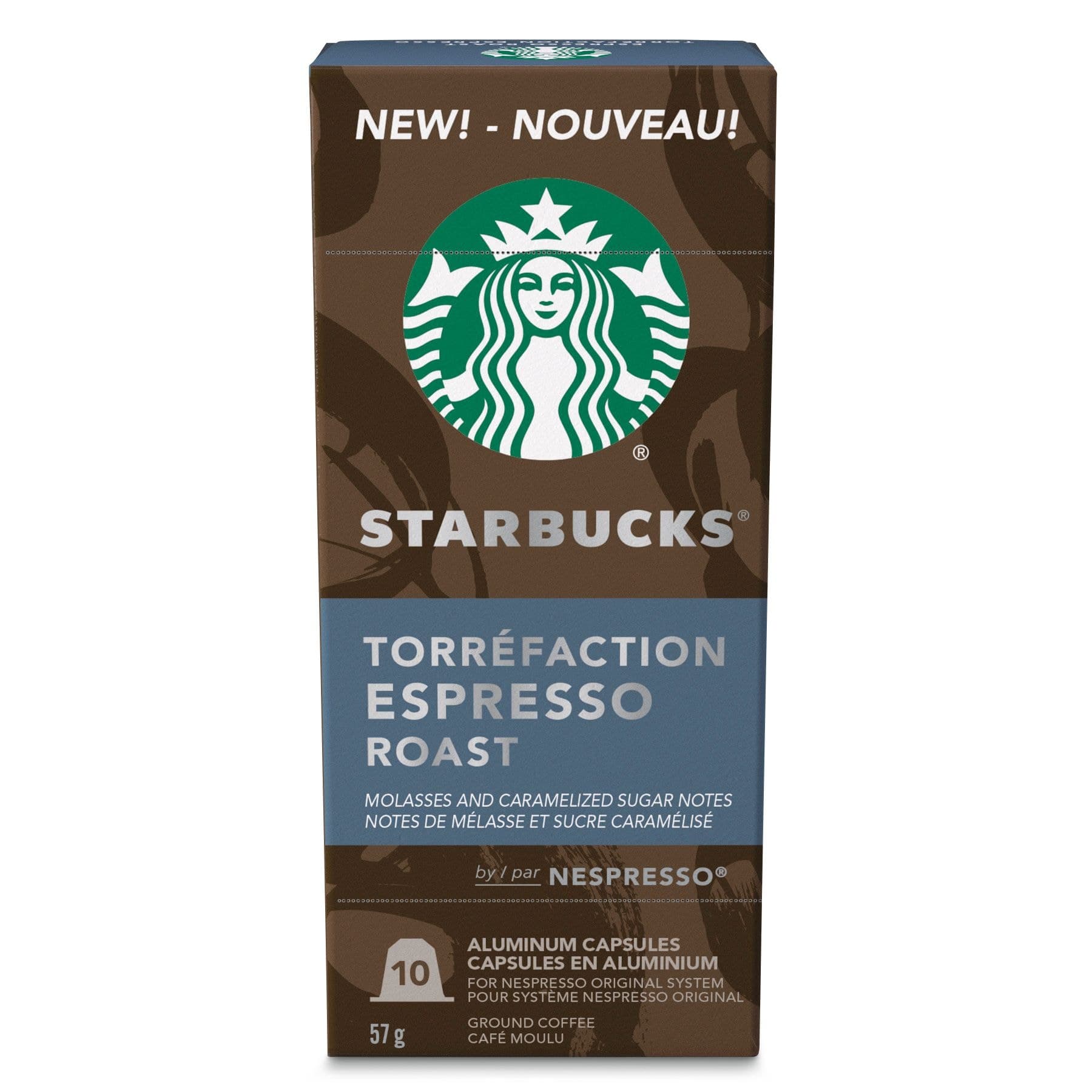 Nespresso Starbucks Espresso Roast Coffee Capsules, 57-g, 10-pk