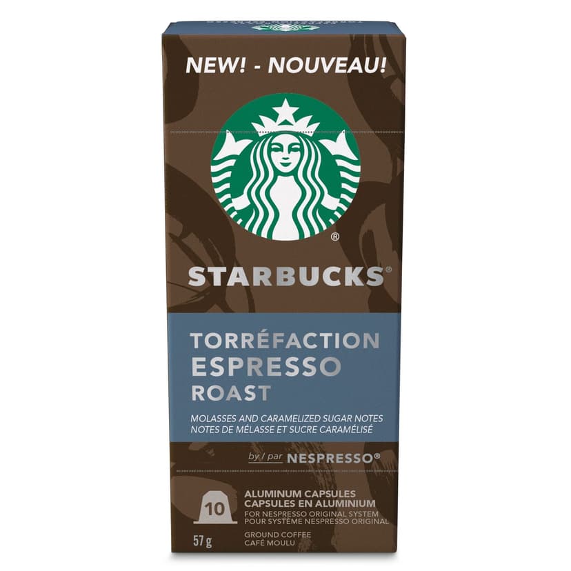 Nespresso Starbucks Espresso Roast Coffee Capsules, 57-g, 10-pk