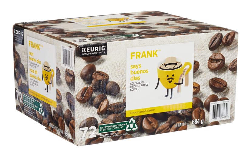 FRANK Says Buenos Dias, Colombian Medium Roast K-Cup Coffee Pods, 684-g, 72-pk