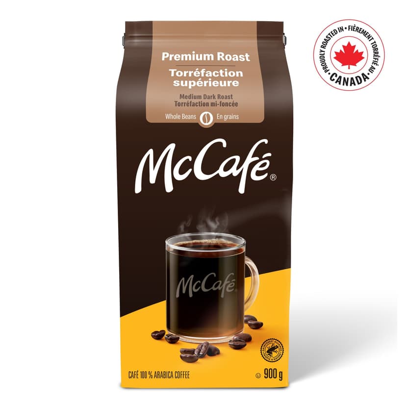 McCafe Premium Medium Dark Roast Whole Beans, 900-g