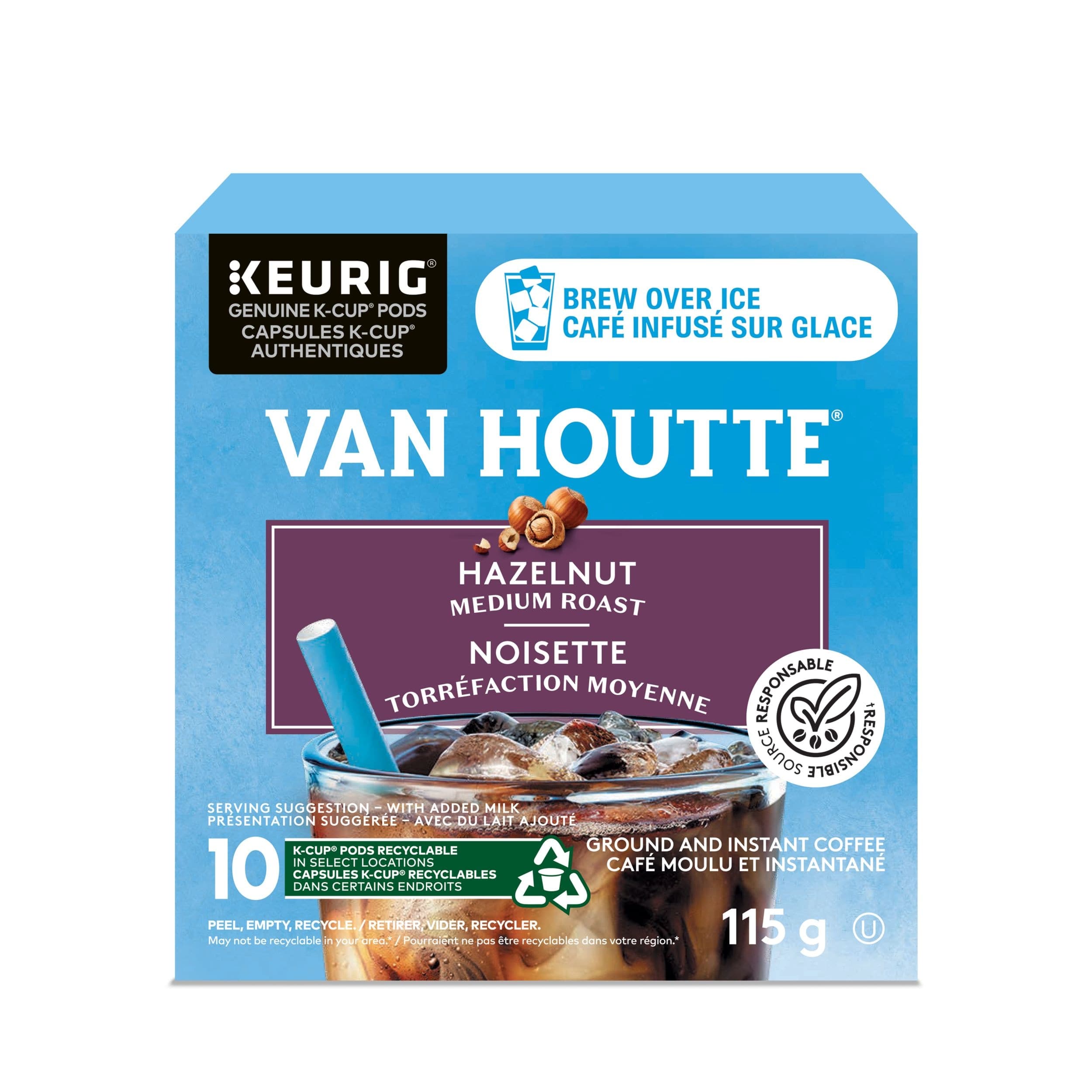 VanHoutte Hazelnut Brew Over Ice, K-Cup Pods, 10-pk