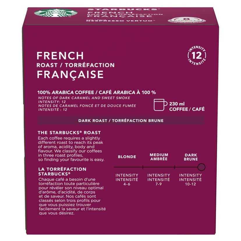 Starbucks by Nespresso French Roast Coffee Capsules, 8-pk