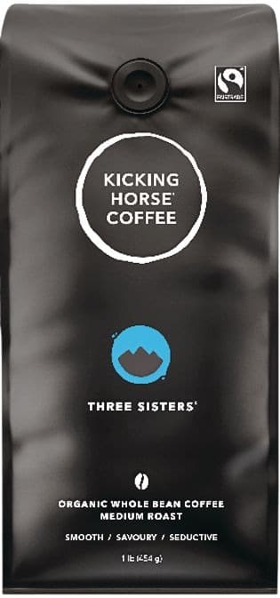 Kicking Horse Coffee Three Sisters Medium Roast Whole Bean, 454-g