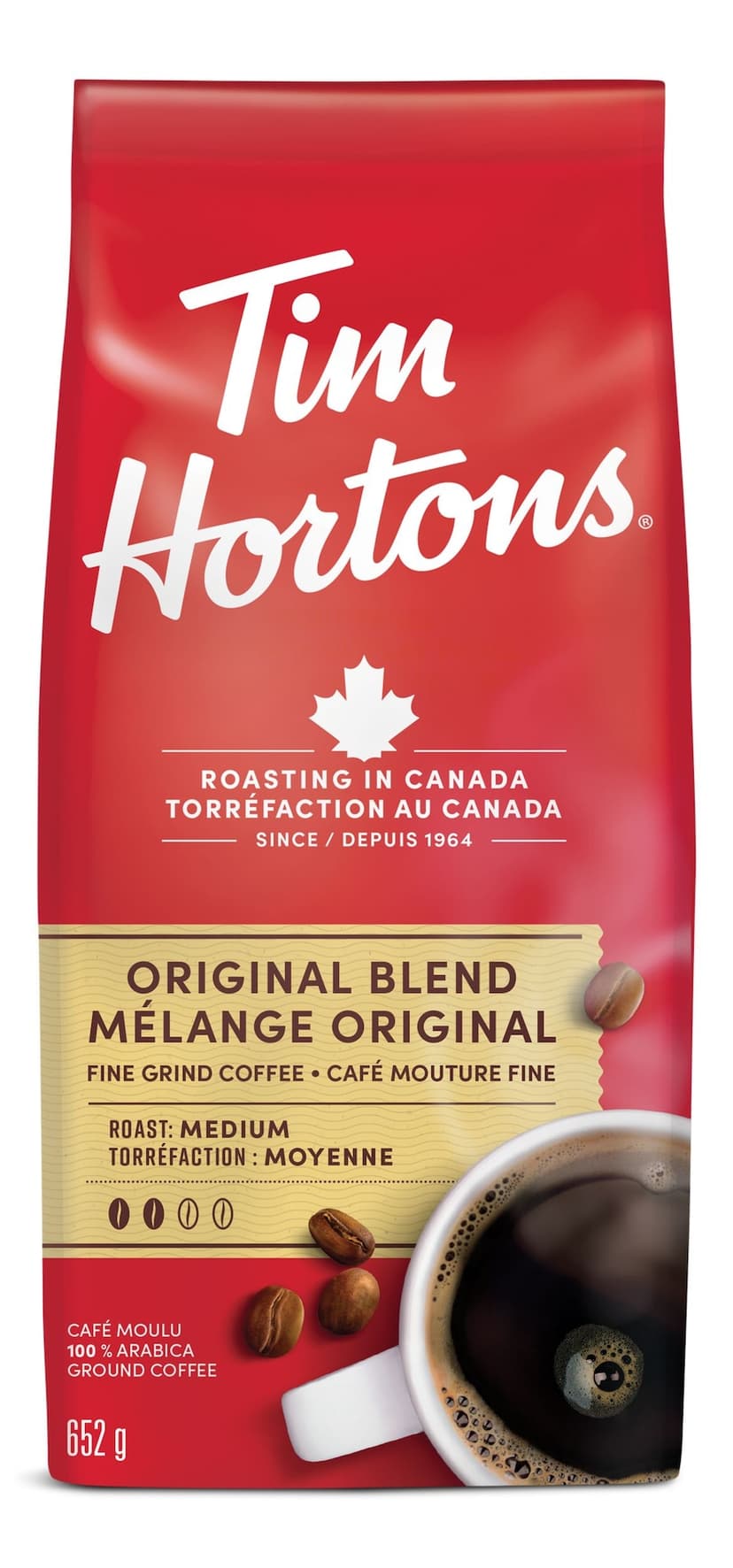 Tim Hortons Original Roast Ground Coffee, 652-g