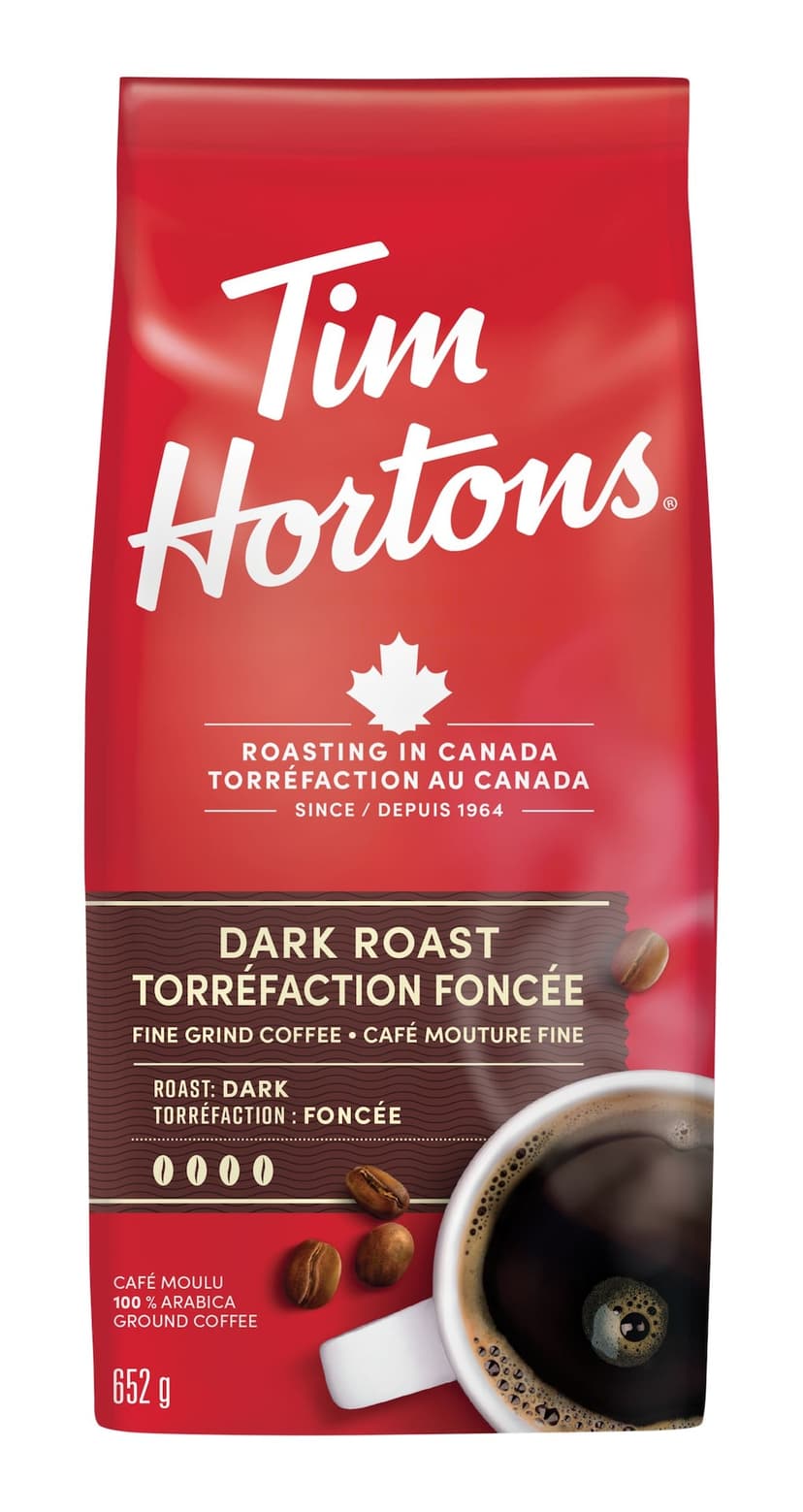 Tim Hortons Dark Roast Ground Coffee, 652-g