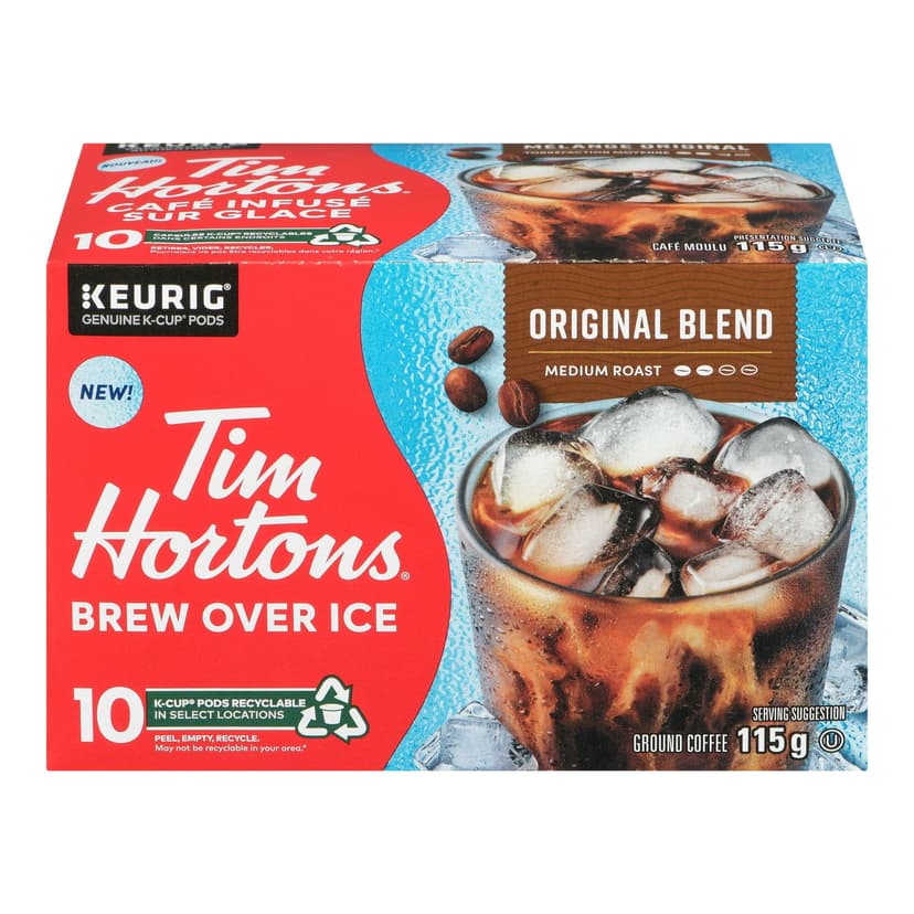 Tim Hortons Brew Over Ice Original Blend, K-Cup Coffee Pods, 10-pk