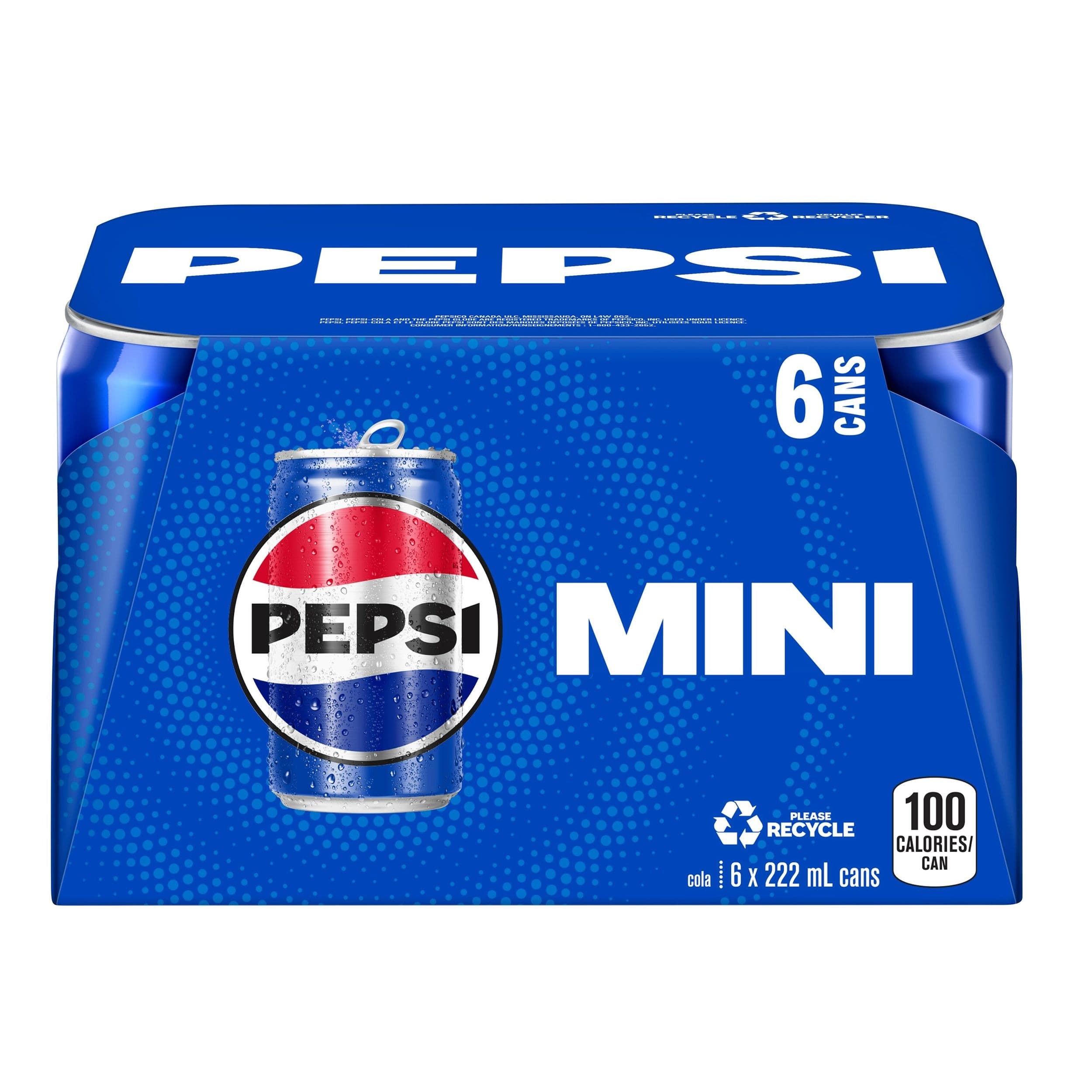 Pepsi Cola, Sleek Mini Cans, 222-mL, 6-pk