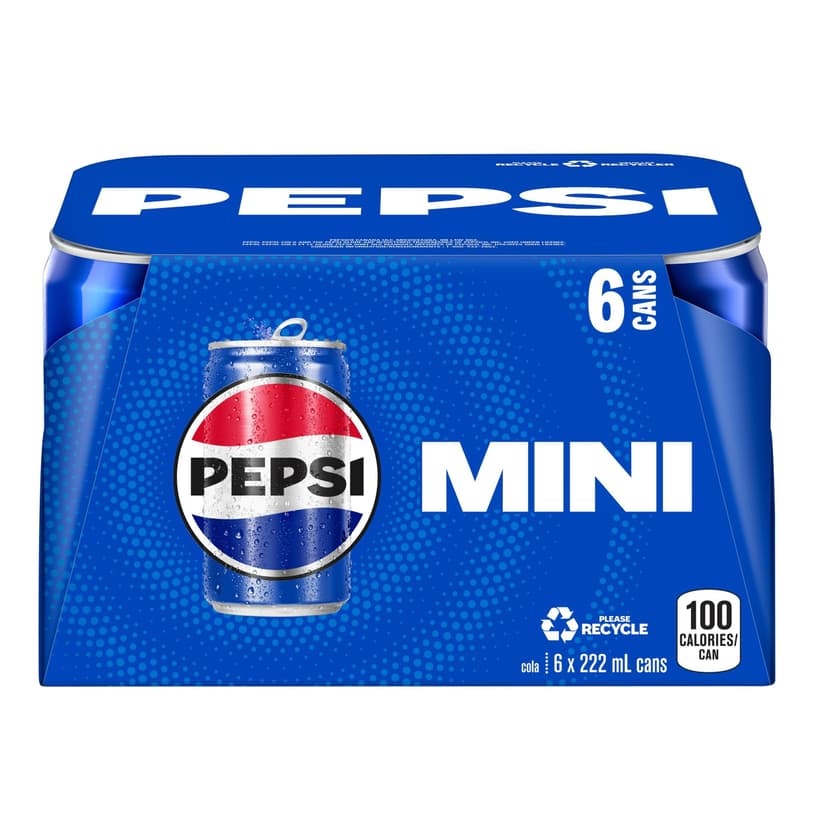 Pepsi Cola, Sleek Mini Cans, 222-mL, 6-pk
