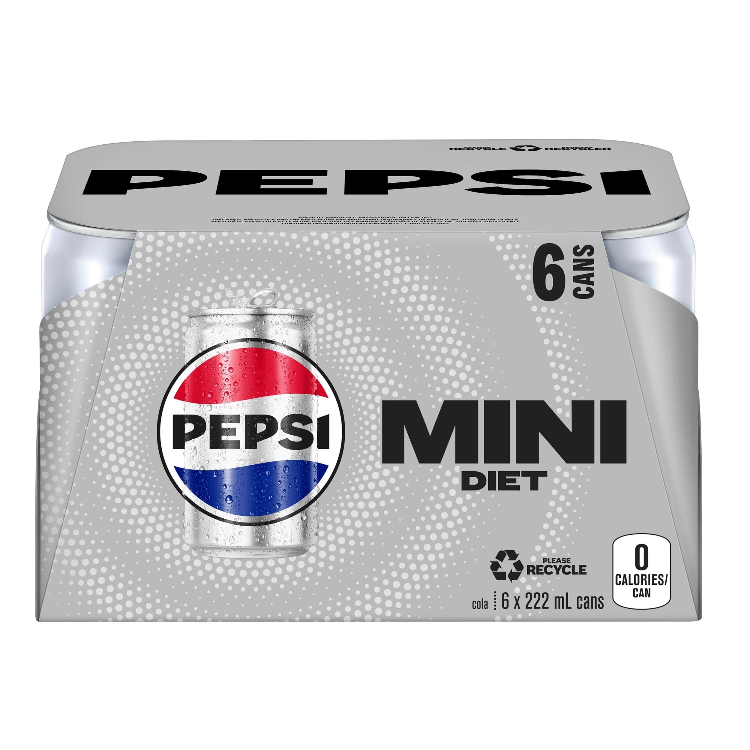Diet Pepsi Cola, Sleek Mini Cans, 222-mL, 6-pk