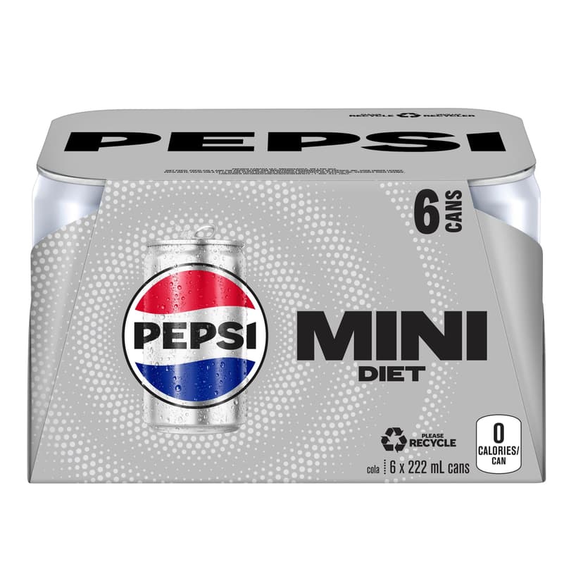 Diet Pepsi Cola, Sleek Mini Cans, 222-mL, 6-pk