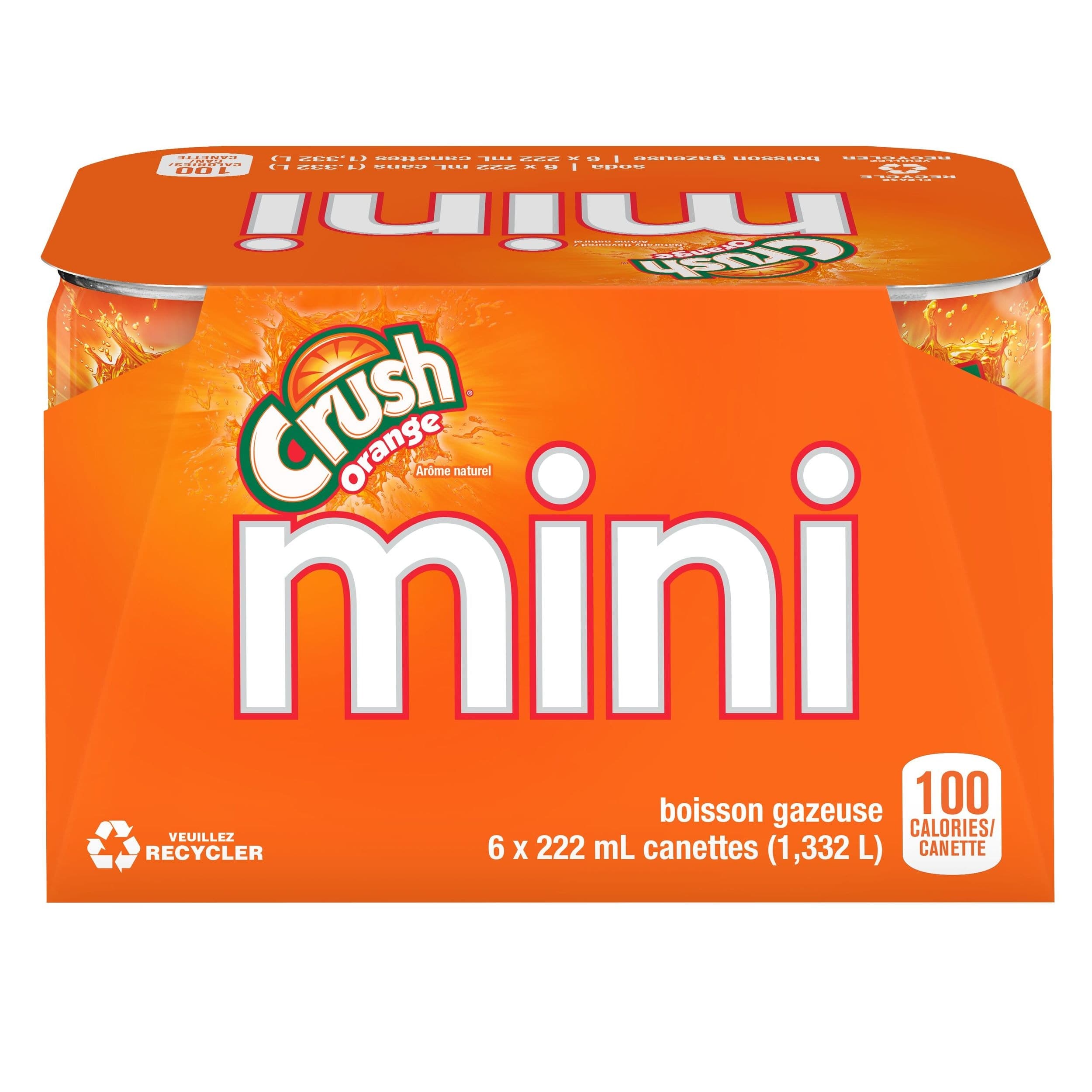 Crush Orange Soda, Mini Cans, 222-mL, 6-pk