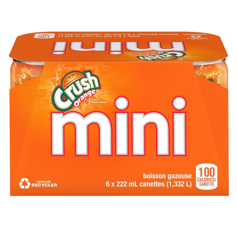 Crush Orange Soda, Mini Cans, 222-mL, 6-pk