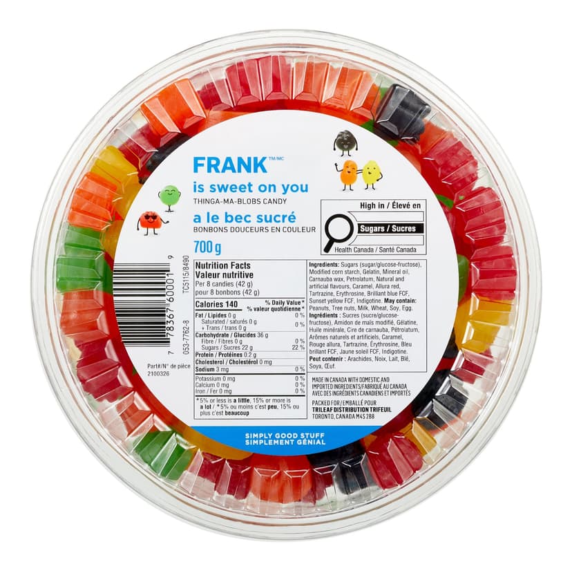 FRANK Thinga-ma-blobs Gummy Candy Tub, 700-g