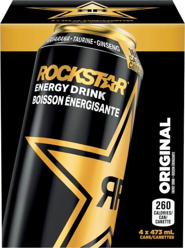 Rockstar Energy Drink, Original, 473-mL, 4-pk