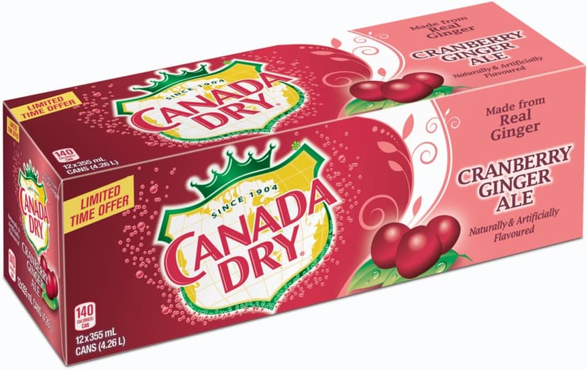 Canada Dry Cranberry Ginger Ale, 12 x 355-ml