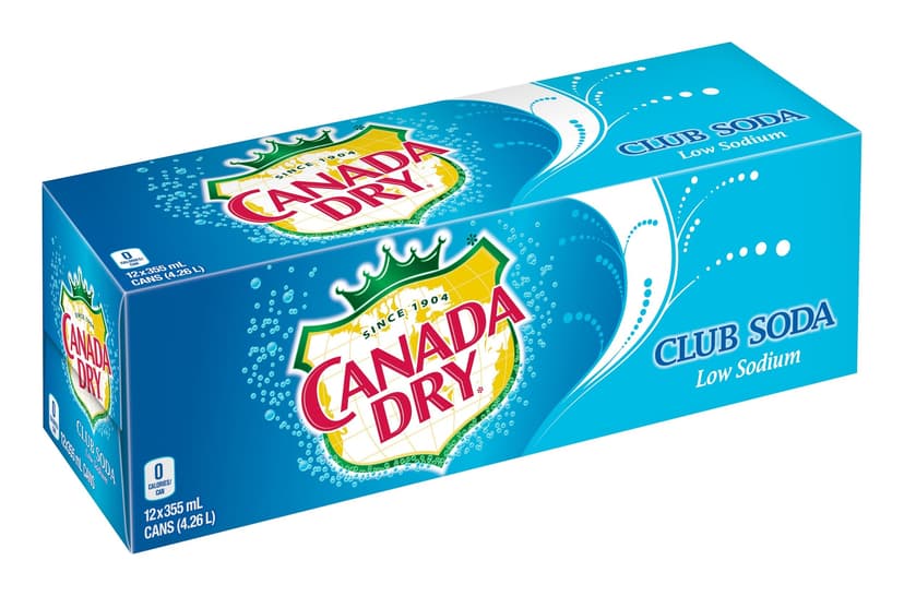 Canada Dry Low Sodium Club Soda, 12 x 355-ml