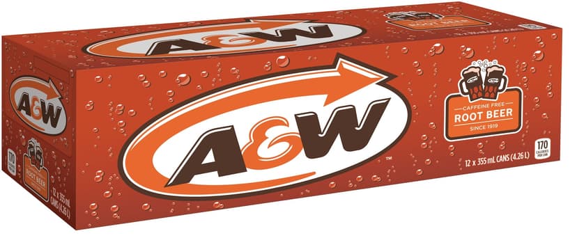 A&W Caffine Free Root Beer, 12 x 355-ml