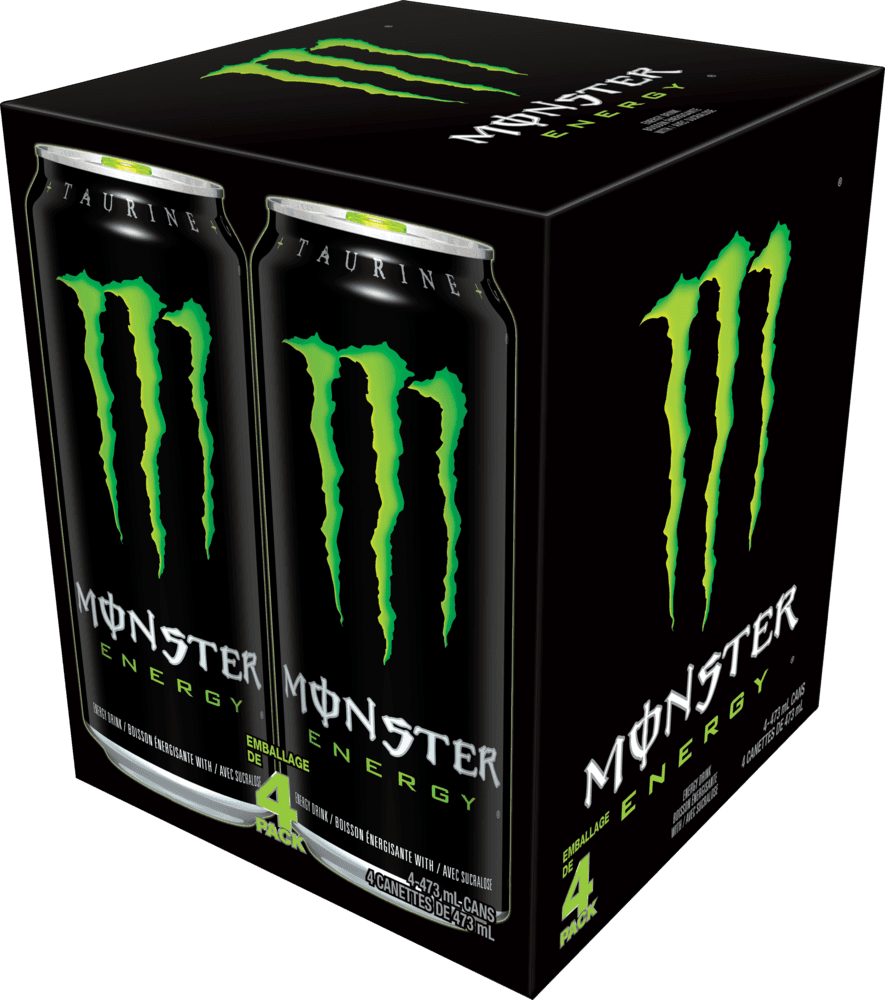 Monster Energy Drink, Original, 473-mL, 4-pk
