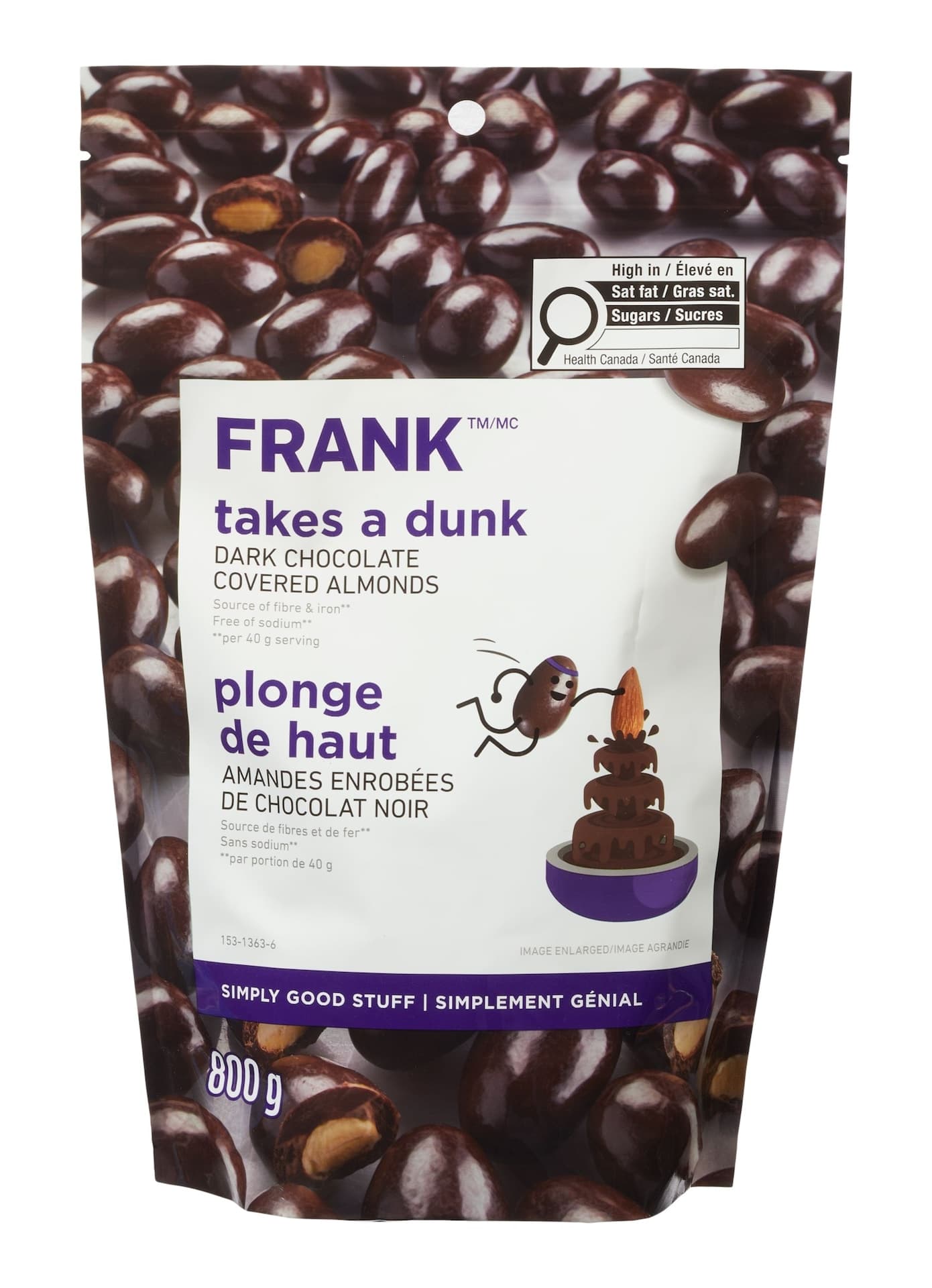 FRANK Dark Chocolate Covered Almonds, 800-g