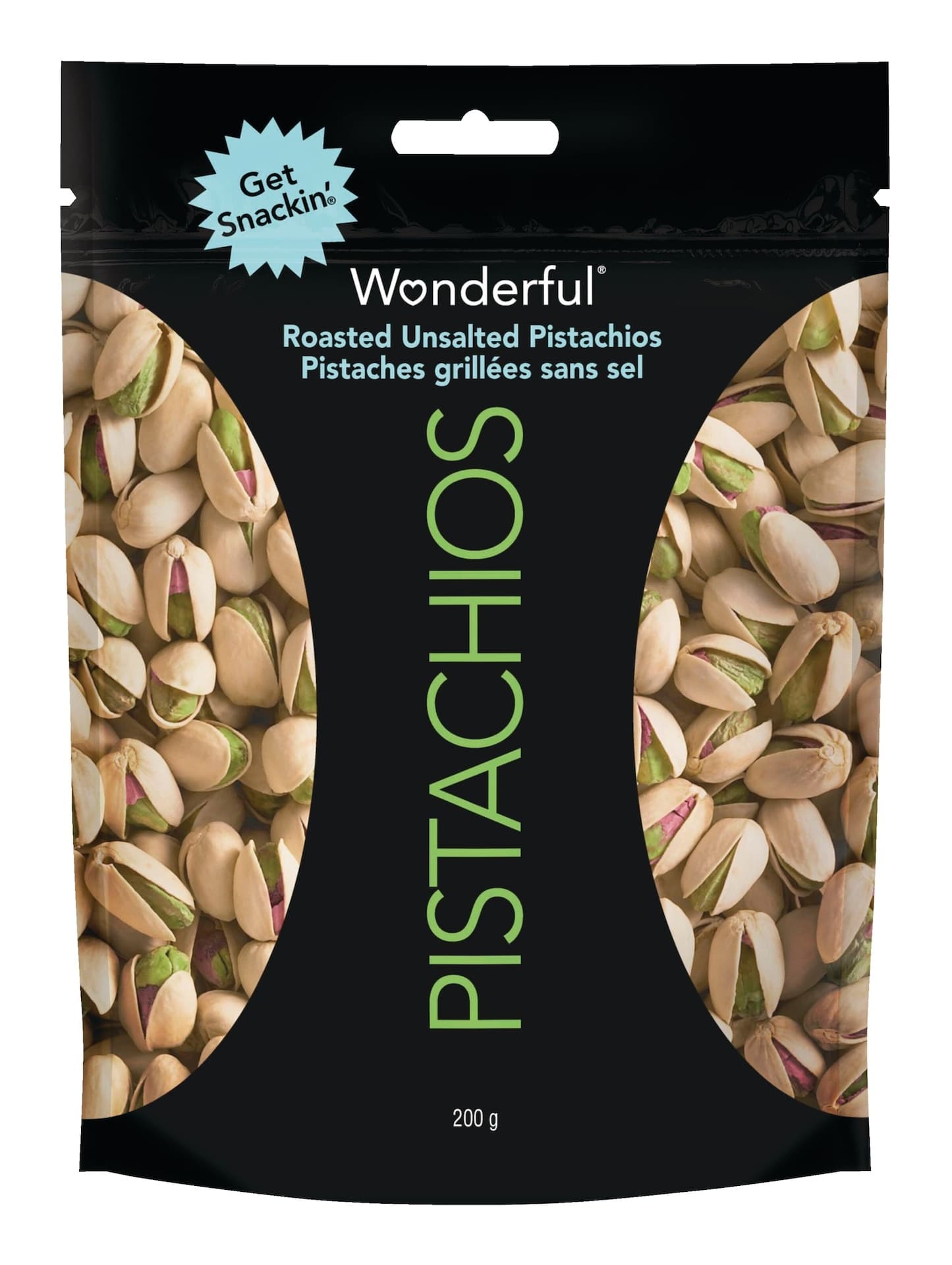 Wonderful Pistachios Roasted Unsalted In-Shell Pistachios, 200-g