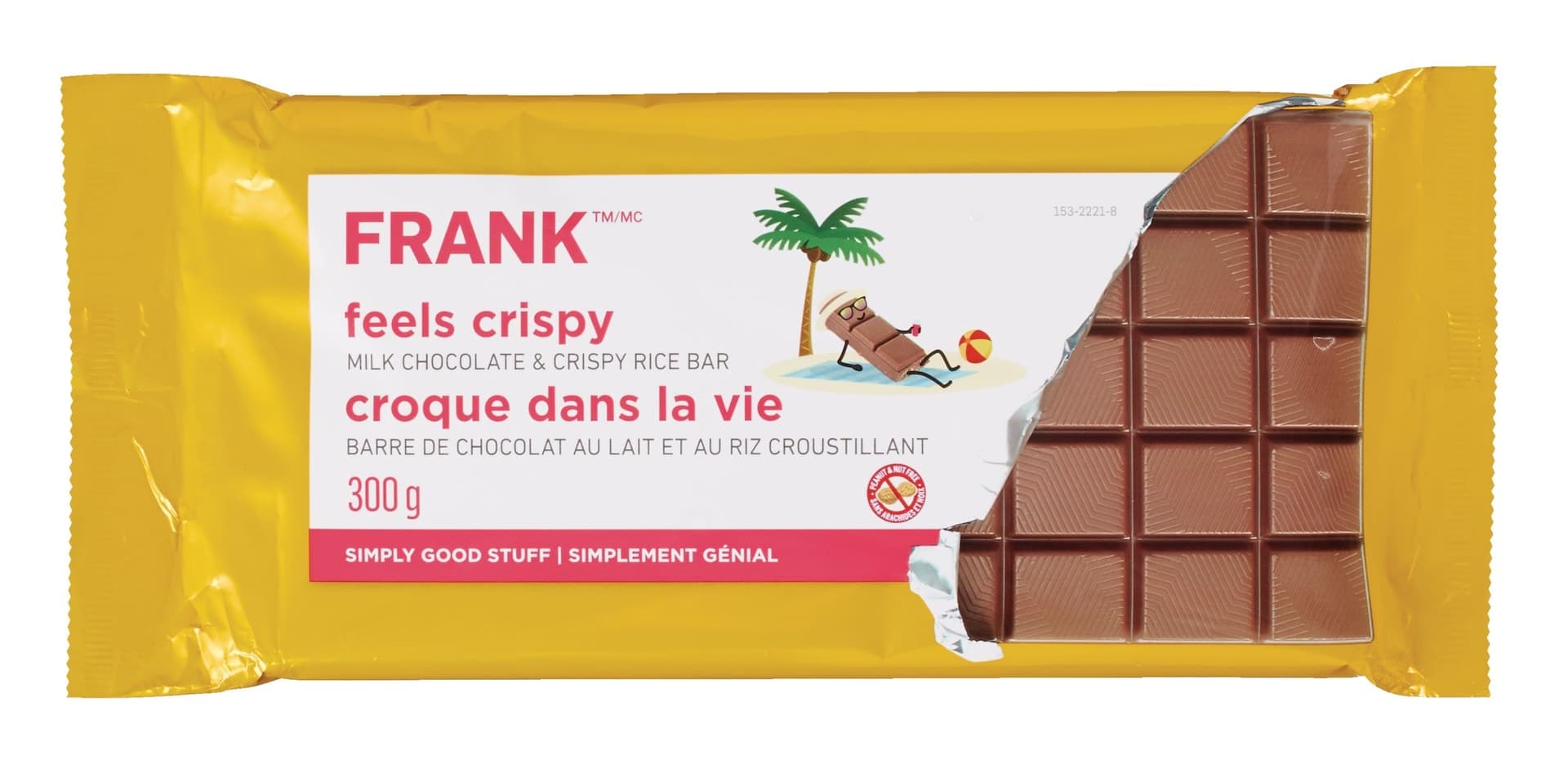 FRANK Milk Chocolate Crispy Rice Bar, 300-g