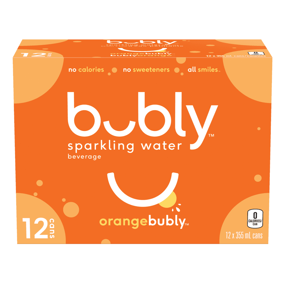 Bubly Orange Sparkling Water, 355-mL, 12-pk