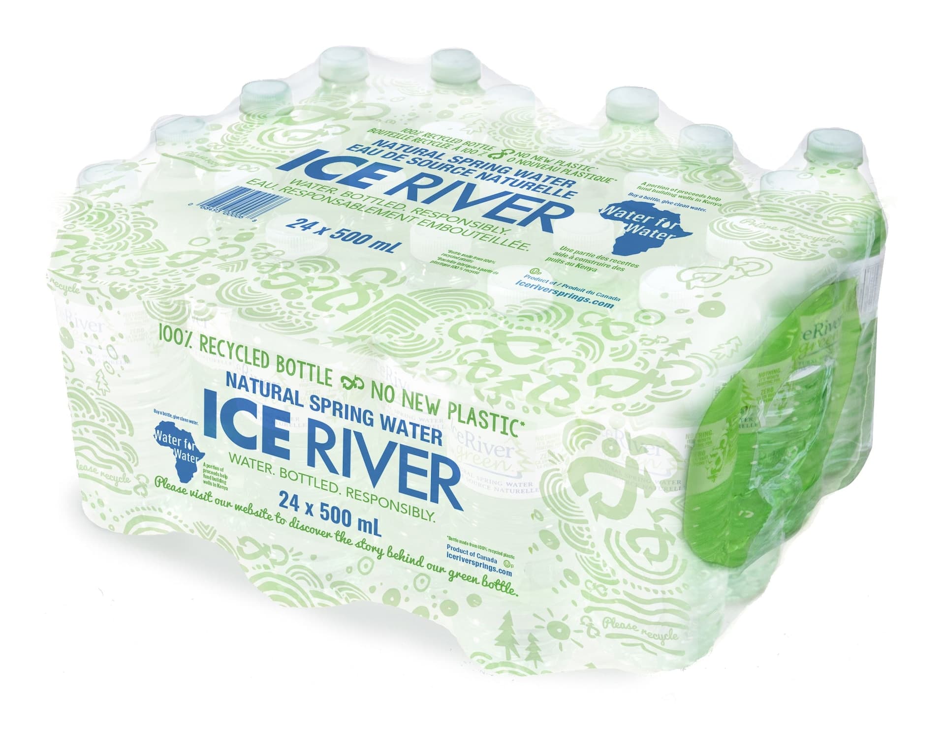 Ice River Green Bottle Natural Spring Water, 24 x 500-ml